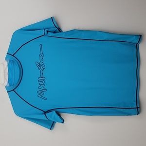 Maui & Sons 50+ Ultraviolet Protective Short Sleeve Blue Shirt L